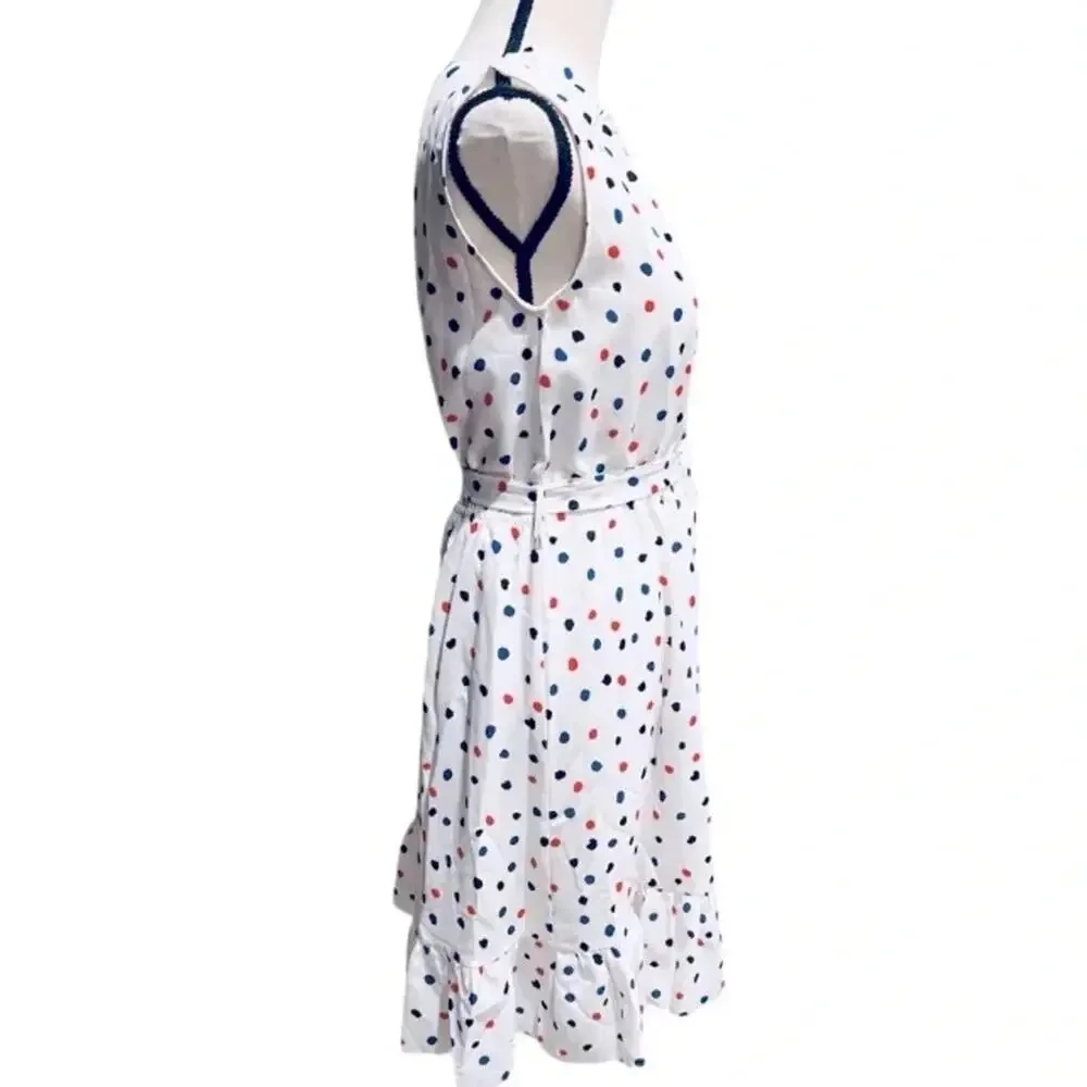 Molly Bracken Veil Print Dress White with Polkadots (black,red,blue) Size S